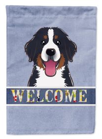 Bernese Mountain Dog 3 Welcome House Flag