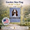 Basset Hound Welcome Flag Garden Size