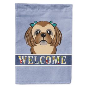 Shih Tzu - Chocolate - Welcome House Flag