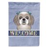 Shih Tzu - Silver - Welcome House Flag