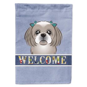 Shih Tzu - Silver - Welcome House Flag