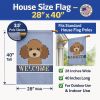 Poodle - Chocolate - Welcome House Flag