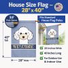 Poodle - White - Welcome House Flag