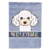 Poodle - White - Welcome House Flag