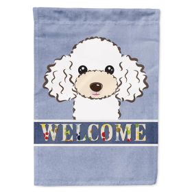Poodle - White - Welcome House Flag