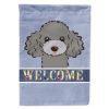 Poodle - Silver - Welcome House Flag