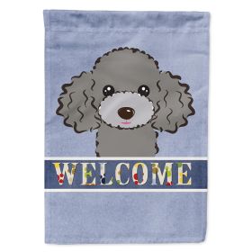 Poodle - Silver - Welcome House Flag