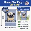 Pug - Fawn - Welcome House Flag
