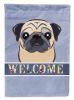 Pug - Fawn - Welcome House Flag