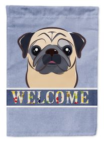 Pug - Fawn - Welcome House Flag