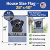 Pug - Black - Welcome House Flag
