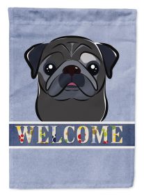 Pug - Black - Welcome House Flag