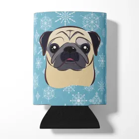 Pug - Fawn - Snowflake Design Can Hugger