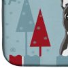 Boston Terrier Winter Holiday Dish Drying Mat