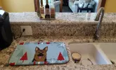 German Shepherd Winter Holiday Dish Drying Mat