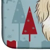 Dachshund - Longhair - Creme Winter Holiday Dish Drying Mat