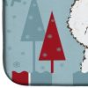 Bichon Frise Winter Holiday Dish Drying Mat