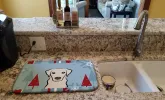Labrador Retriever - Yellow Winter Holiday Dish Drying Mat