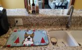 Boxer Winter Holiday Dish Drying Mat