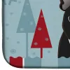 French Bulldog - Black Winter Holiday Dish Drying Mat