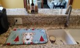 Borzoi Winter Holiday Dish Drying Mat