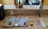 Italian Greyhound Winter Holiday Dish Drying Mat