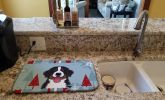 Bernese Mountain Dog Winter Holiday Dish Drying Mat