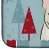 French Bulldog - Fawn Winter Holiday Dish Drying Mat