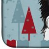 Border Collie Winter Holiday Dish Drying Mat