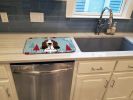 Basset Hound Winter Holiday Dish Drying Mat