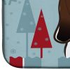 Basset Hound Winter Holiday Dish Drying Mat