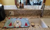 Afghan Hound Winter Holiday Dish Drying Mat