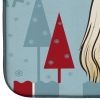 Afghan Hound Winter Holiday Dish Drying Mat
