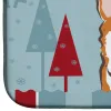 Corgi - Red Winter Holiday Dish Drying Mat