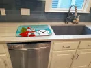 Maltese with Merry Christmas Snowman Dish Drying Mat