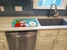 Bichon Frise with Merry Christmas Snowman Dish Drying Mat