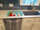 Labrador Retriever - Yellow - with Merry Christmas Snowman Dish Drying Mat