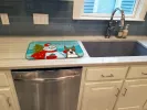 Boxer with Merry Christmas Snowman Dish Drying Mat