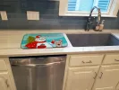 Yorkshire Terrier - Puppy - with Merry Christmas Snowman Dish Drying Mat