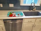 Italian Greyhound with Merry Christmas Snowman Dish Drying Mat