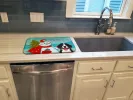 Bernese Mountain Dog with Merry Christmas Snowman Dish Drying Mat
