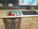 Afghan Hound with Merry Christmas Snowman Dish Drying Mat