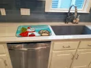 Shih Tzu - Chocolate - with Merry Christmas Snowman Dish Drying Mat