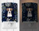 Jack Russell Terrier Blue Flowers Ceramic Nightlight