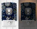 Saluki Blue Flowers Ceramic Nightlight