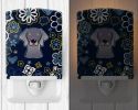 Weimaraner Blue Flowers Ceramic Nightlight