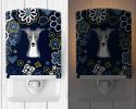 Italian Greyhound Blue Flowers Ceramic Nightlight