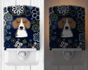 Beagle Blue Flowers Ceramic Nightlight