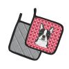 Boston Terrier 2 XOXO Hearts Pair of Potholders