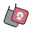 Bichon Frise XOXO Hearts Pair of Potholders